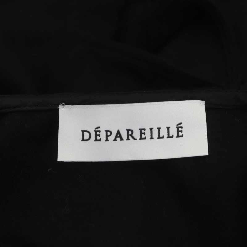 DEPAREILLE　デパリエ　ビッグフリルカラーブラウス デパリエ DÉPAREILLÉ ビッグフリルカラーブラウス ウール 長袖 38 黒