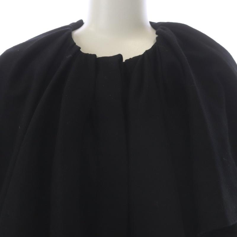 DEPAREILLE　デパリエ　ビッグフリルカラーブラウス デパリエ DÉPAREILLÉ ビッグフリルカラーブラウス ウール 長袖 38 黒