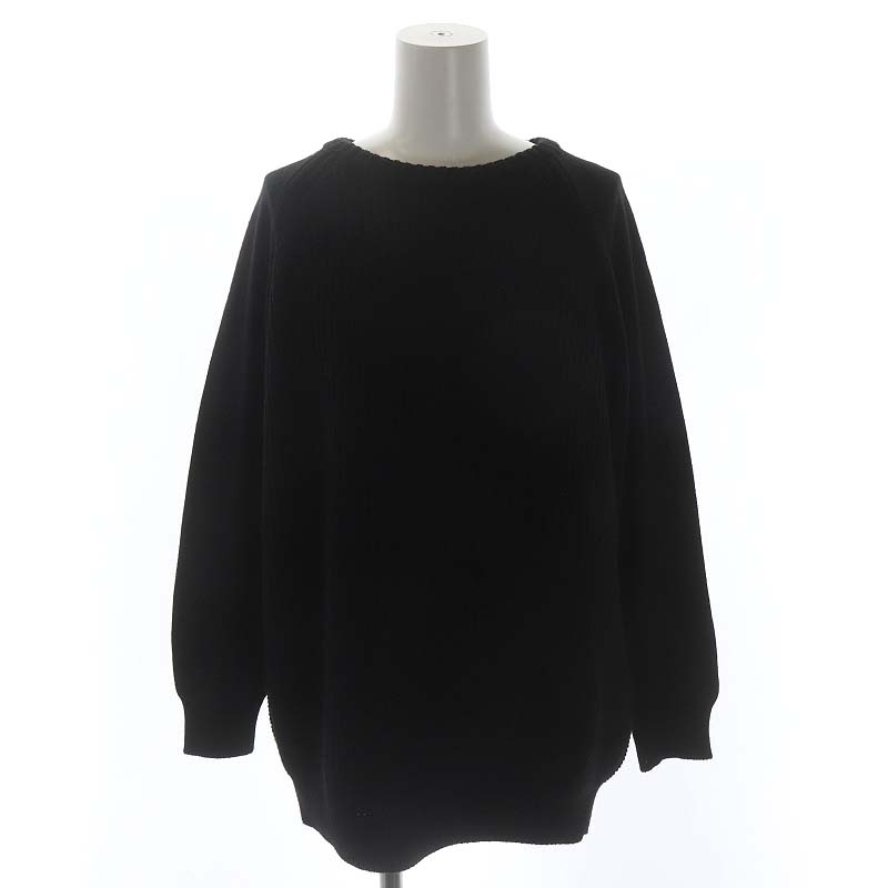 マチャット MACHATT クルーネック切替ニット セーター 長袖 黒 