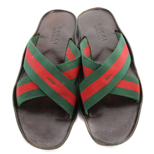 グッチ サンダル シェリーライン 茶 26.5cm GUCCI - グッチ サンダル シェリーライン 茶 26.5cmの通販 by shop