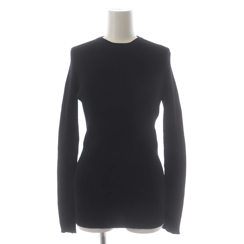 プラダ PRADA 22年製 コットン リブ ニット セーター 長袖 40 黒  