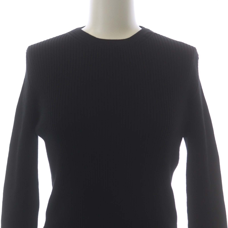 PRADA プラダ　ハイネック　リブニット　サイズ40 ブラック プラダ PRADA 22年製 コットン リブ ニット セーター 長袖 40 黒