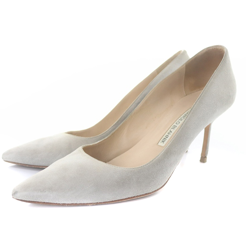 マノロブラニク MANOLO BLAHNIK パンプス スエード ピンヒール 