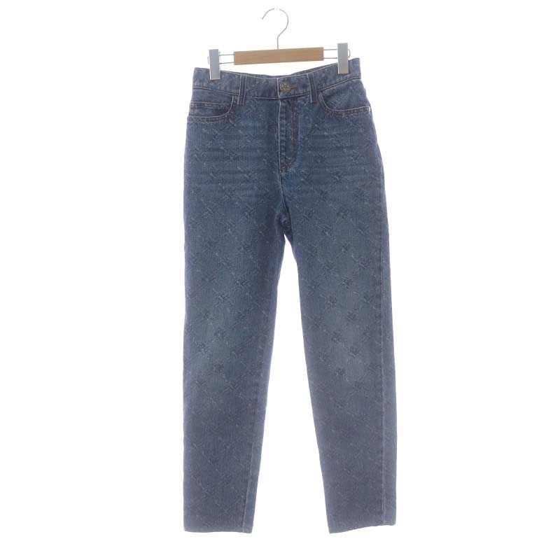 シャネル CHANEL 19年 デニムパンツ ジーンズ マトラッセ 34 青 ブルー 
