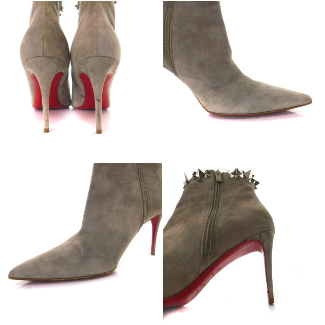 Christian Louboutin スタッズハイヒール　ブーツ　スエード クリスチャンルブタン Christian louboutin ブーツ ショート