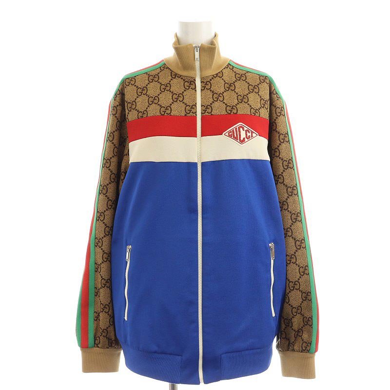 グッチ GUCCI GGテクニカルジャージ ジャケット パーカー ロゴ M 青 