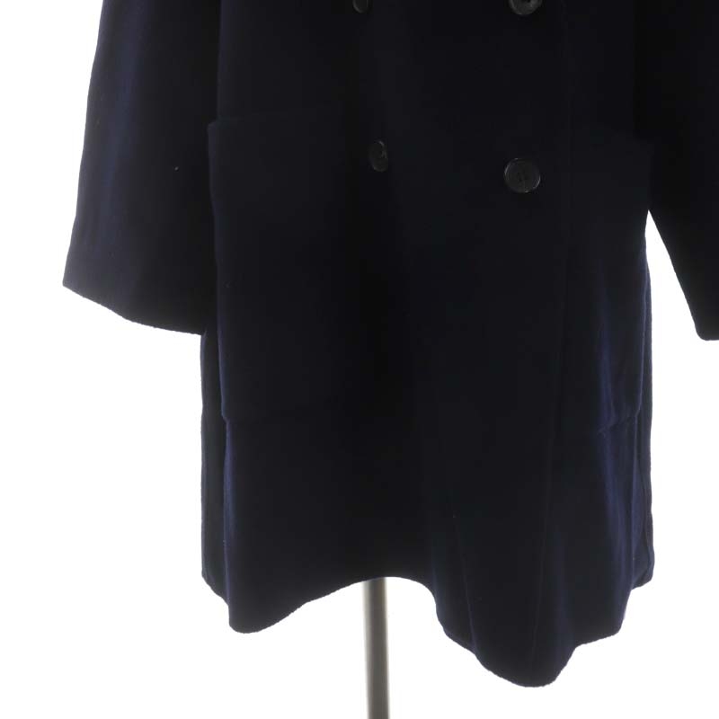 スピックアンドスパン W/Nyダブルブレストリバーコート ネイビー 38 美品✨スピックアンドスパン W/Nyダブルブレストリバーコート ネイビー