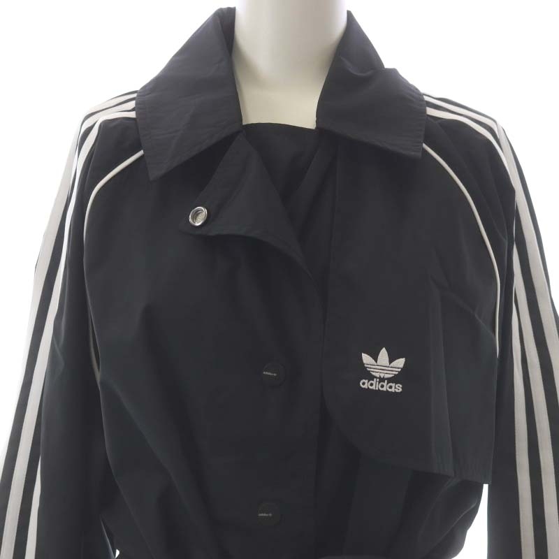 アディダス トレンチコート ブラック 3本線 トレフォイルロゴ ベルト 黒 Ｌ adidas（アディダス）の「PRIMEBLUE トレンチコート [JACKET