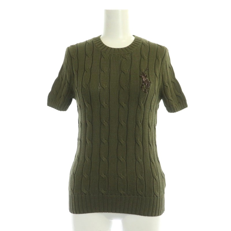 ポロ ラルフローレン POLO RALPH LAUREN ビーズ ロゴ ケーブル ニット  