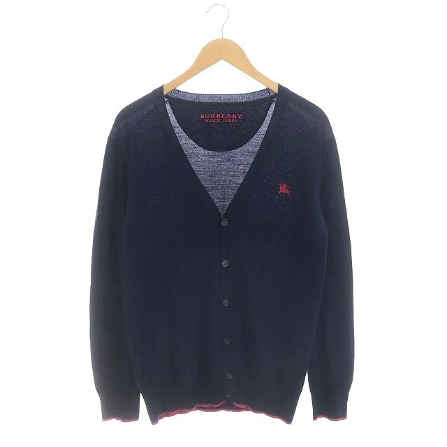 BURBERRY BLACK LABEL ブラック カーディガン サイズ3 バーバリーブラックレーベル BURBERRY BLACK LABEL ウール