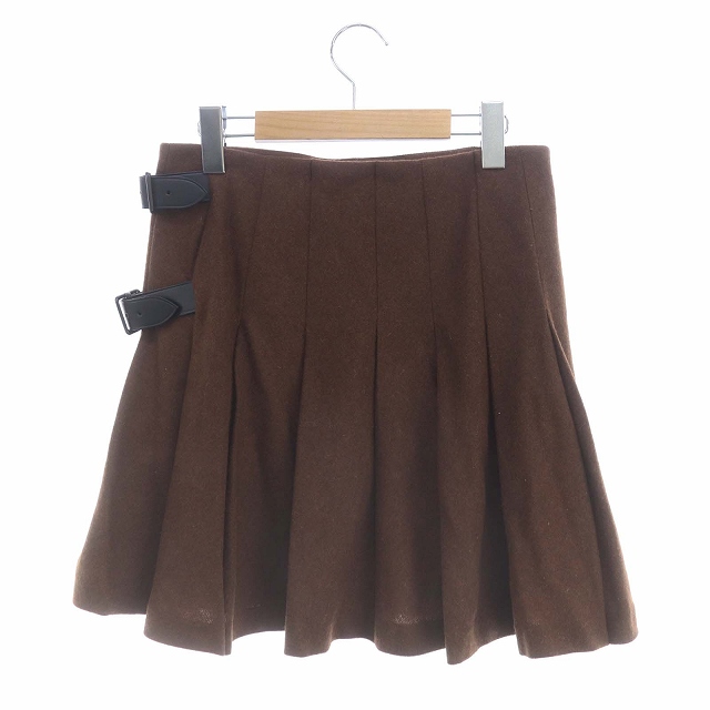 美品✨ バーバリーブルーレーベル ラップスカート プリーツ レザー カシミヤ混 美品✨ バーバリーブルーレーベル ラップスカート プリーツ レザー