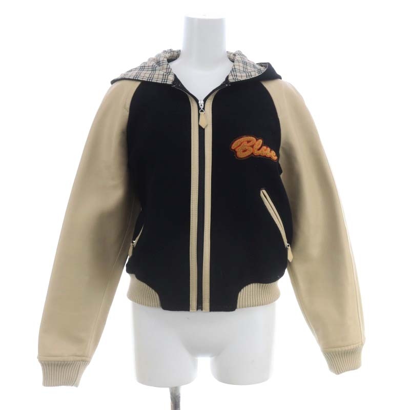 Burberry Blue Label フード付きスタジャンノバチェック 38