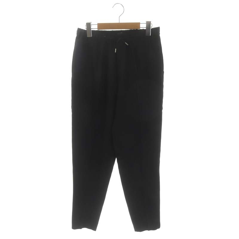 ドゥロワー Drawer ドロスト イージーパンツ シルク混 38 M 黒  