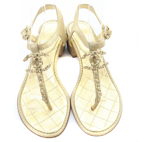 シャネル CHANEL ココマーク チェーン トング サンダル ストラップ  