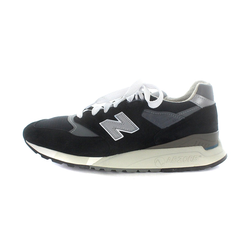 ニューバランス NEW BALANCE U998BL スニーカー スエード 27cm 黒 