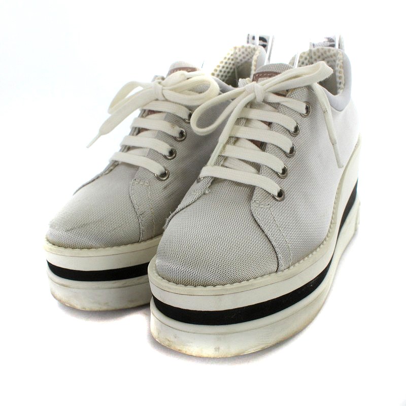 ミュウミュウ miumiu スニーカー プラットフォーム 34.5 21.5cm グレー  