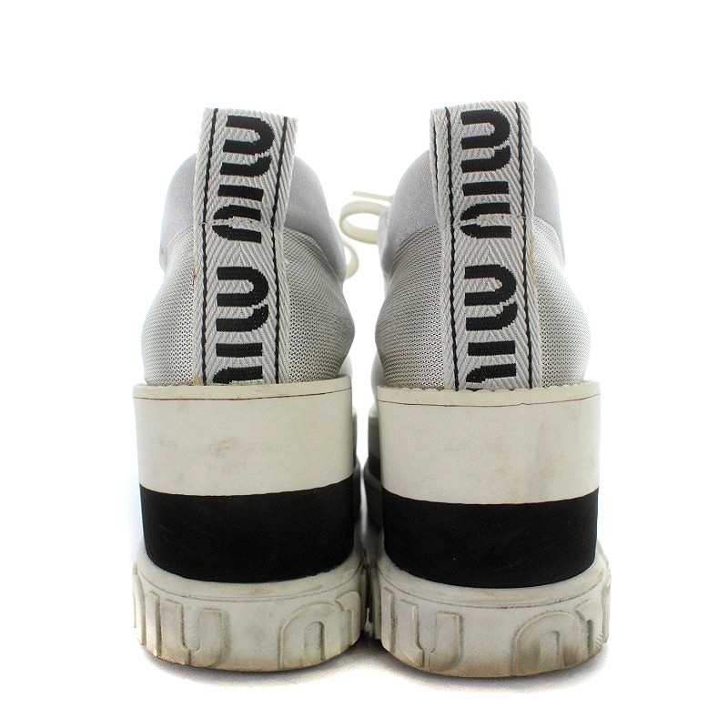ミュウミュウ miumiu スニーカー プラットフォーム 34.5 21.5cm グレー  