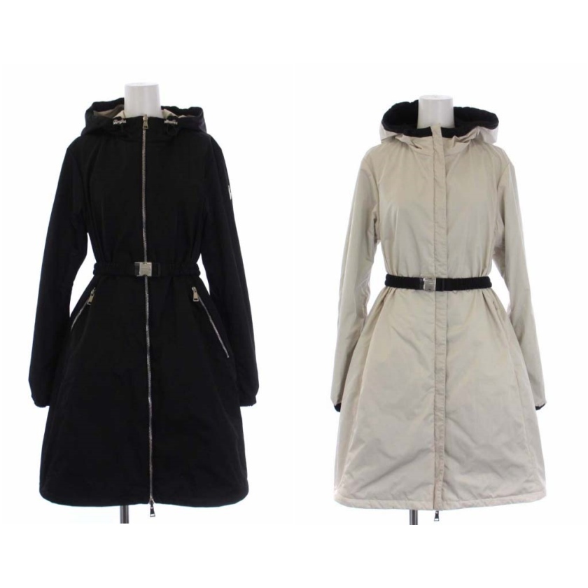 MONCLER ロングパーカー スプリングコート SAUGE キャメルベージュ ちぢま