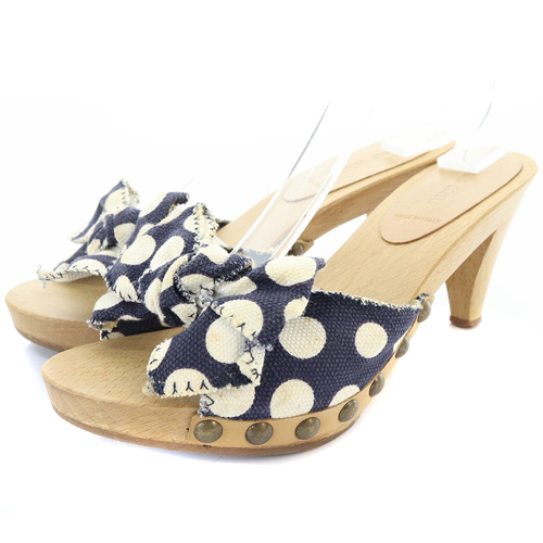 ミュウミュウ miumiu ヒール サンダル ドット柄 水玉 ミュール 36 23cm