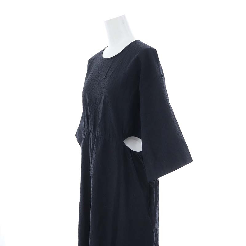 美品✨6 (ROKU) COTTON SLITDRESS BLACK 36 6(ROKU) COTTON SLIT DRESS 36サイズ黒
