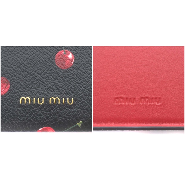 MIUMIUのチェリー柄スマホケース 12Pro ブラック
