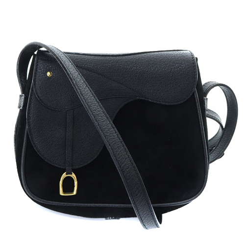 GUCCI スエードショルダーバッグ グッチ GUCCI スエード レザー ショルダーバッグ 切替 黒