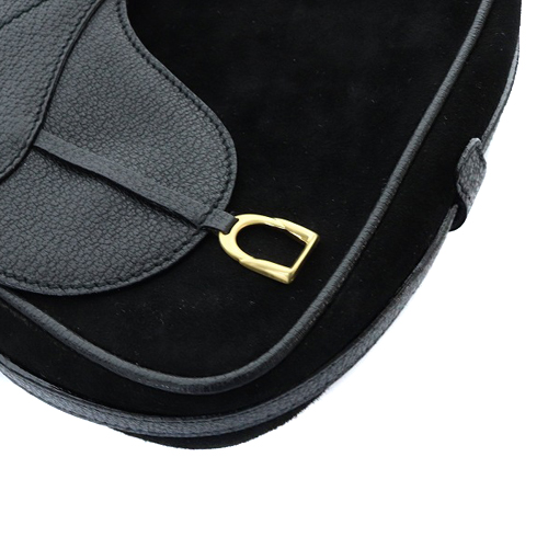 GUCCI黒いスエードとレザーのショルダーバッグ グッチ GUCCI スエード レザー ショルダーバッグ 切替 黒