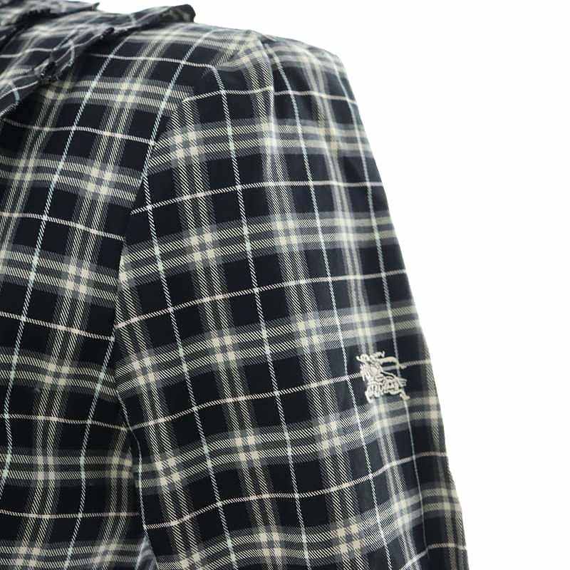 BURBERRY BLUE LABEL　ノバチェックリボン　　長袖　黒 38 バーバリー 七分袖チュニック リボン 黒ニット ノバチェック