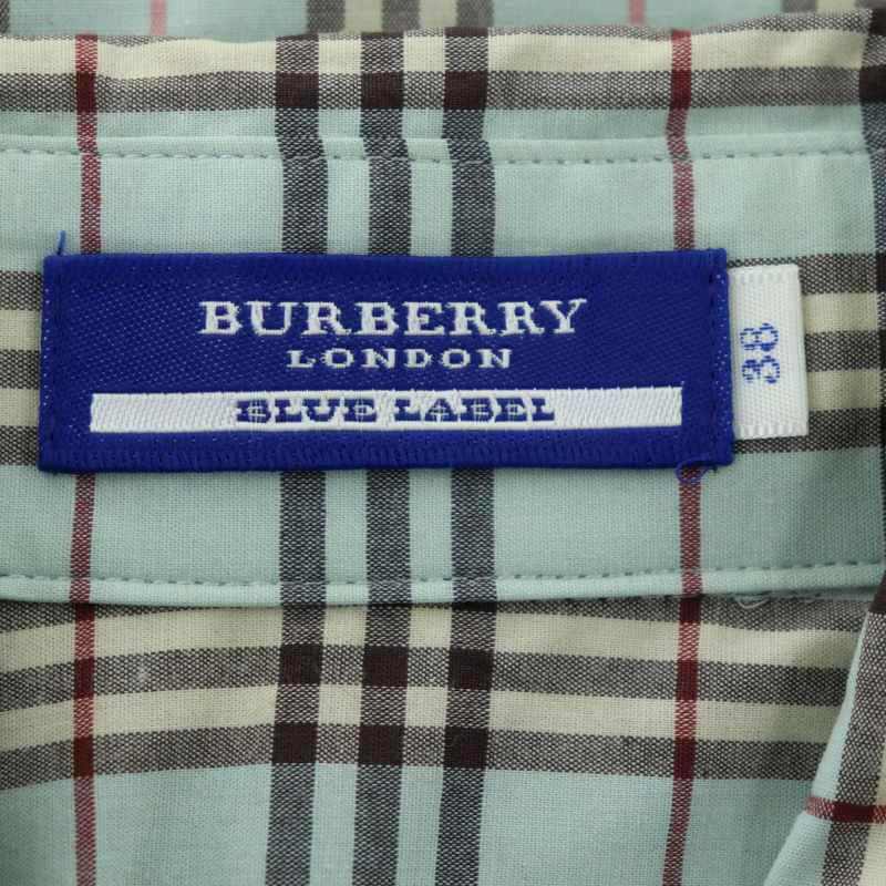 【新品未使用】BURBERRY バーバリー長袖シャツ　ノバチェック　水色　38 中古】バーバリー BURBERRY シャツ チェック模様 長袖 シンプル