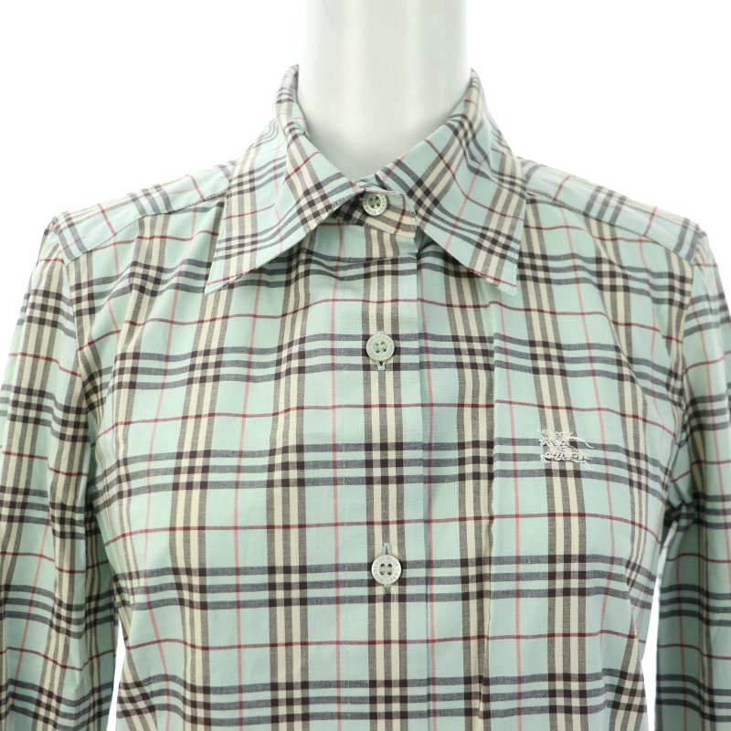 【新品未使用】BURBERRY バーバリー長袖シャツ　ノバチェック　水色　38 バーバリーブルーレーベル BURBERRY BLUE LABEL ノバチェック