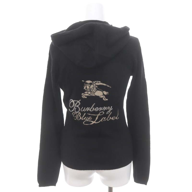 バーバリーブルーレーベル BURBERRY BLUE LABEL カシミヤ混ロゴニット 