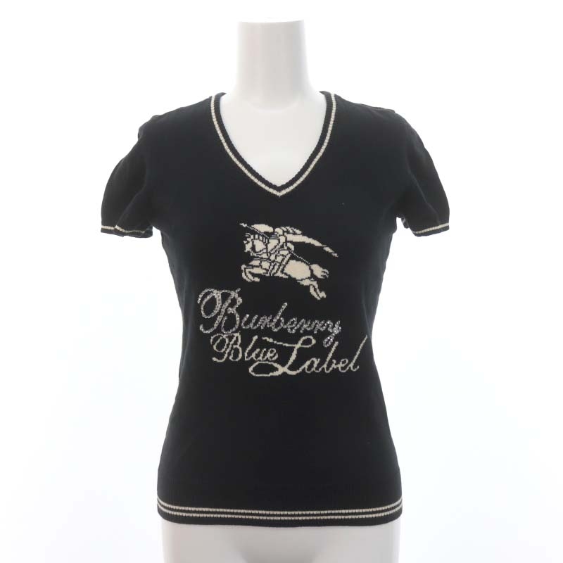 最終値下げ BURBERRY ブルーレーベル ニット ダッフルコート パーカー ファー 38 BURBERRY BLUE LABEL 半袖ニット タートルネック 黒 38 最終値下げ