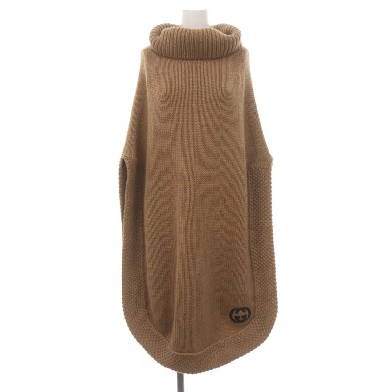 【大人気】GUCCI グッチ　タートルネック　ニット　ポンチョ　ベスト　GGロゴ 大人気】GUCCI グッチタートルネックニットポンチョベストGGロゴ