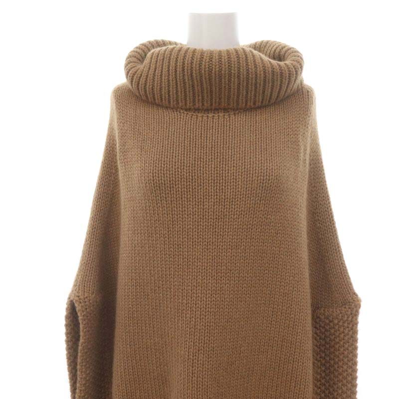 グッチ GUCCI GGロゴ タートルネック キャメル ニット ケープ ポンチョ 