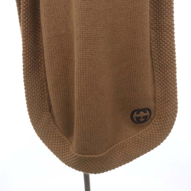 グッチ GUCCI GGロゴ タートルネック キャメル ニット ケープ ポンチョ 