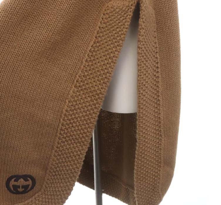 GUCCI グッチ ニット ケープ ポンチョ ブラウン 茶 【公式通販】