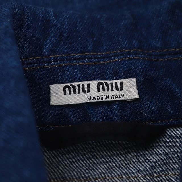ミュウミュウ miumiu バックロゴ クロップ デニムジャケット