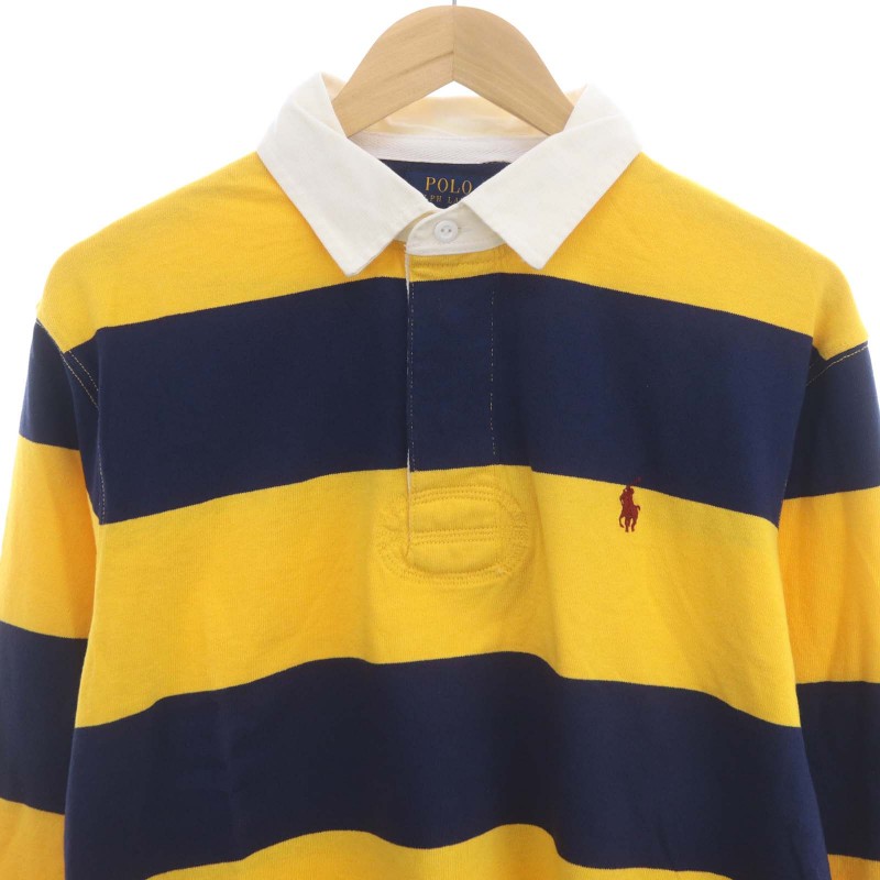 ポロラルフローレン ボーダーラガーシャツ　紺　黄色 ポロ ラルフローレン POLO RALPH LAUREN ラガーシャツ ロンT