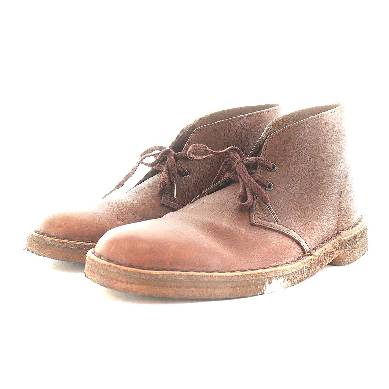 ブラウンレザー ワークブーツ（CLARKS クラークス 酸っぱい ブラウン 
