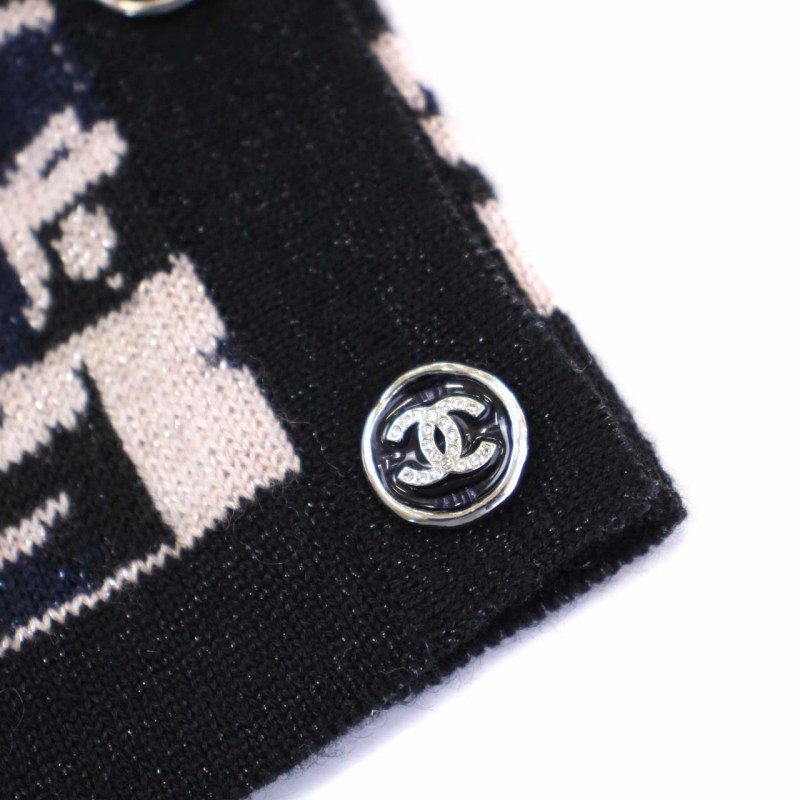 シャネル ココマーク ロゴボタン ネック 長袖ニット 48 P33272K シャネル ココマーク ロゴボタン ネック 長袖ニット 48 P33272K