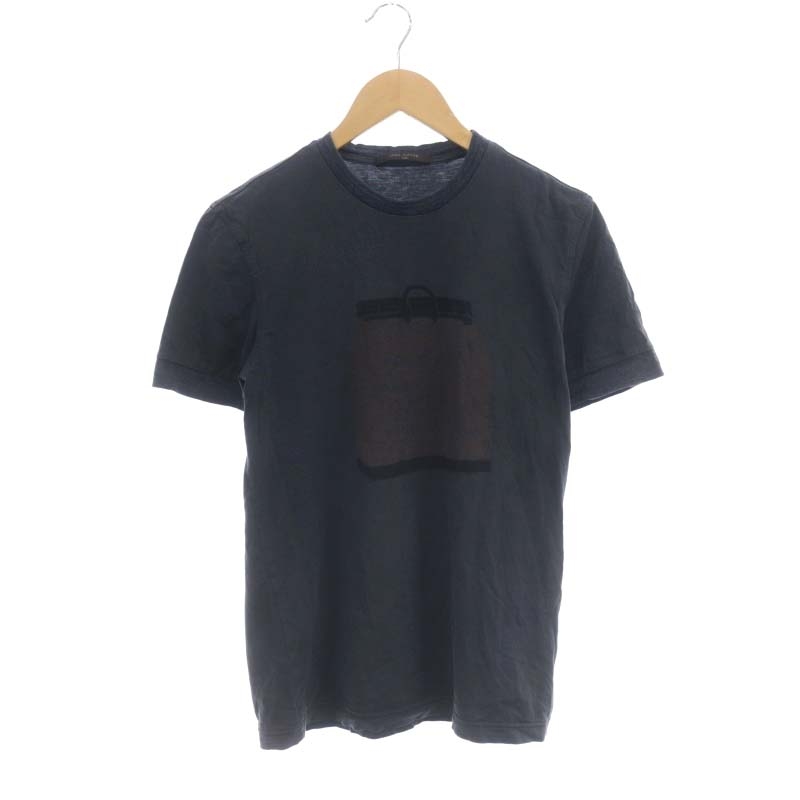 ルイヴィトン LOUIS VUITTON シルク混半袖Tシャツ カットソー プリント 