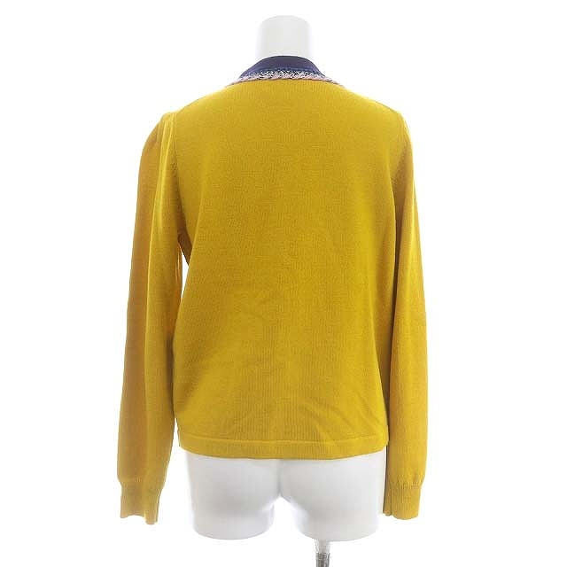 チェスティ Chesty パール付きカーディガン ニット 長袖 F 黄 イエロー  