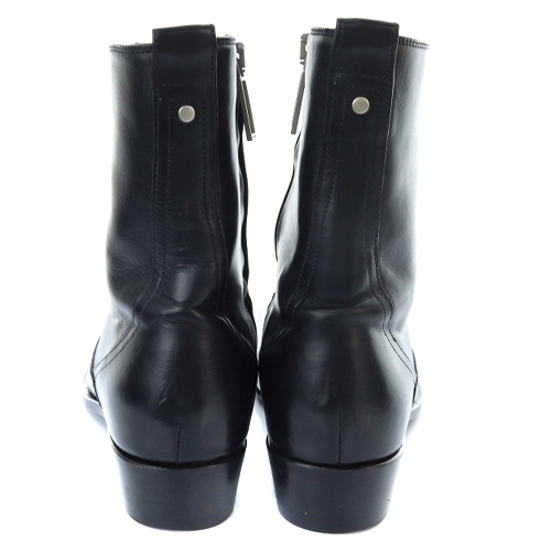 ディオールオム Dior HOMME サイドジップ レザー ヒール ブーツ 40 