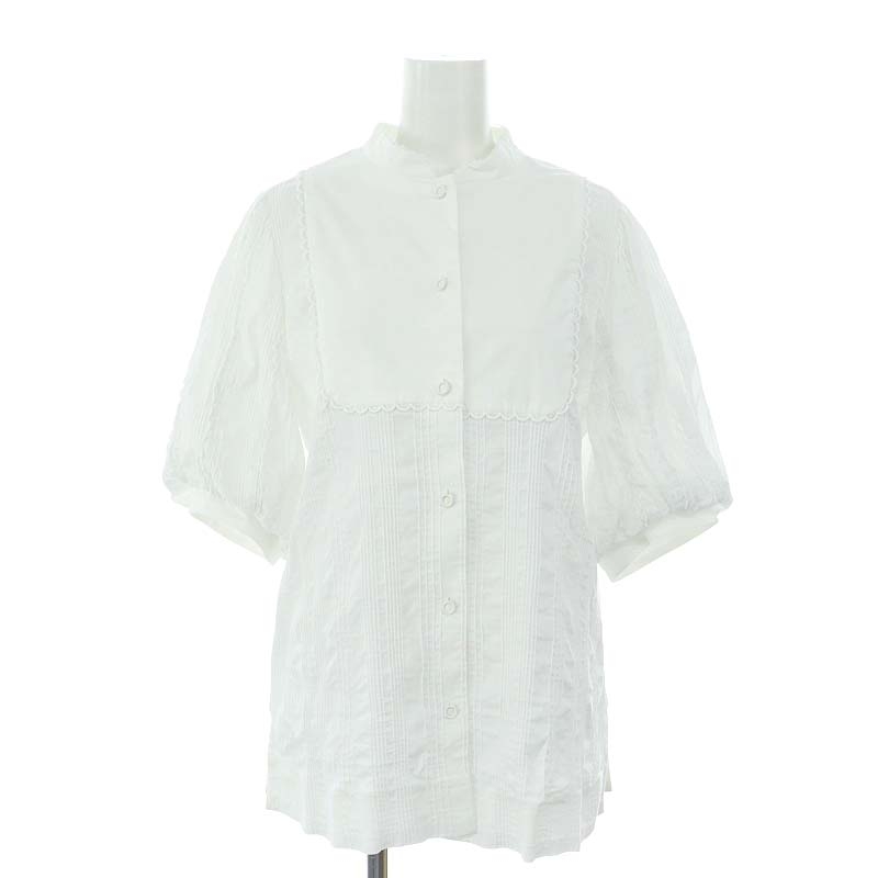 ヨリ yori shirocon 21SS パフスリーブボザムブラウス 七分袖 レース 