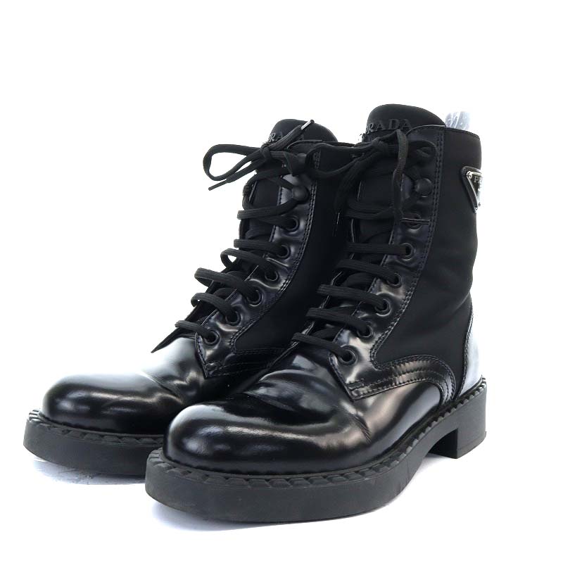 プラダ　ブーツ　三角プレート プラダブーツ三角プレート