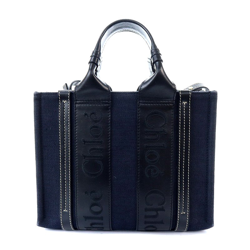 Chloé woody トートバッグ ネイビー スモール クロエ ウッディ