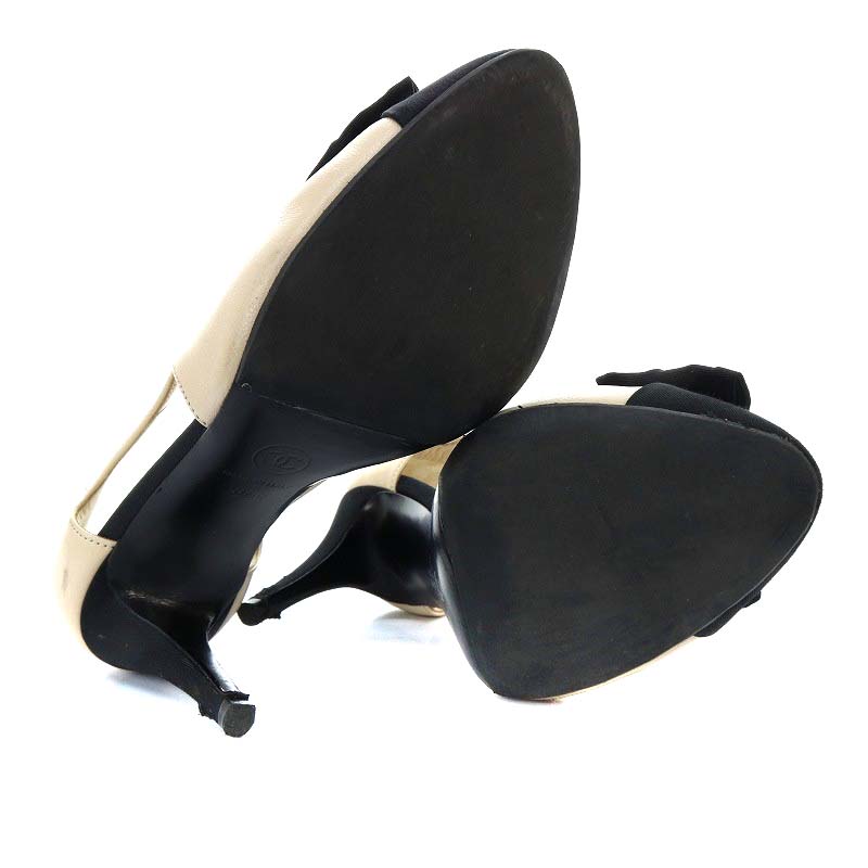 シャネル CHANEL パンプス ハイヒール ココマーク リボンモチーフ