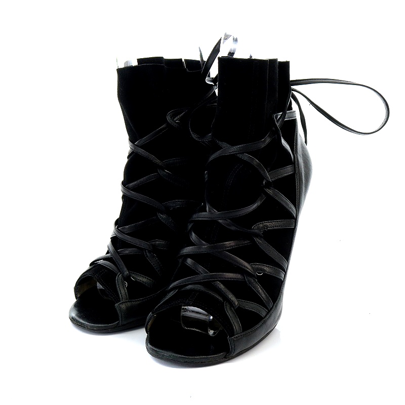 JIMMY CHOO ジミーチュウ レースアップ サンダル ハイヒール ブラック JIMMY CHOO ジミーチュウ レースアップ ハイヒール サンダル ブラック