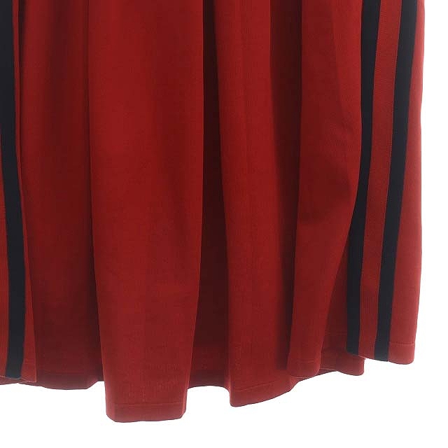 グッチ GUCCI サイドライン プリーツロングスカート フレア XS 赤