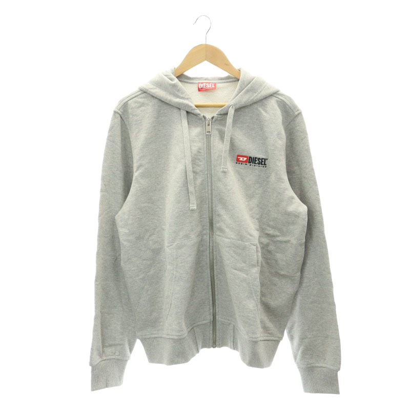 未使用品 ディーゼル DIESEL S-GINN HOOD ZIP DIVパーカー ロゴ刺繍 XL 
